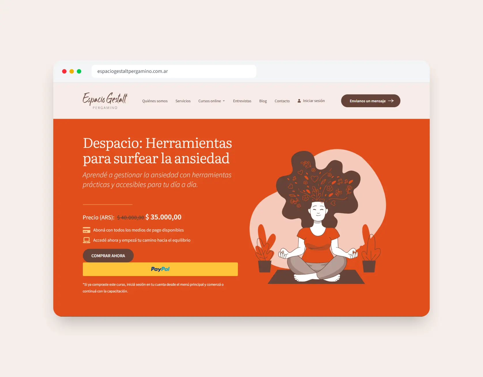 Tienda de cursos online